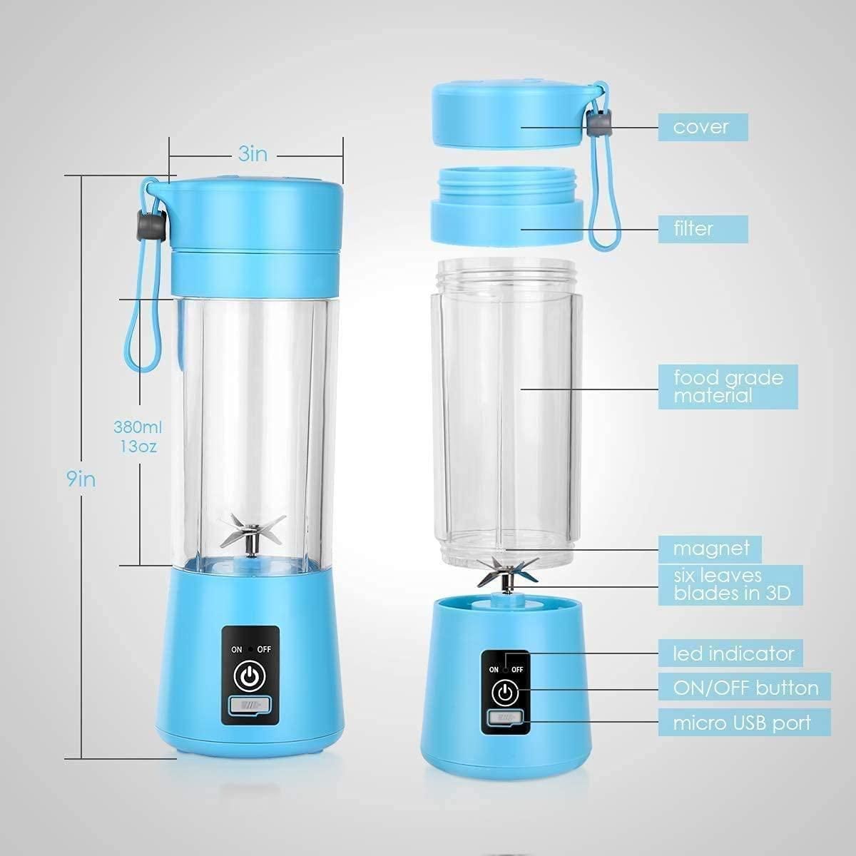 VitaGlow 6-Blade Portable Blender – USB Rechargeable Smoothie & Juice Maker